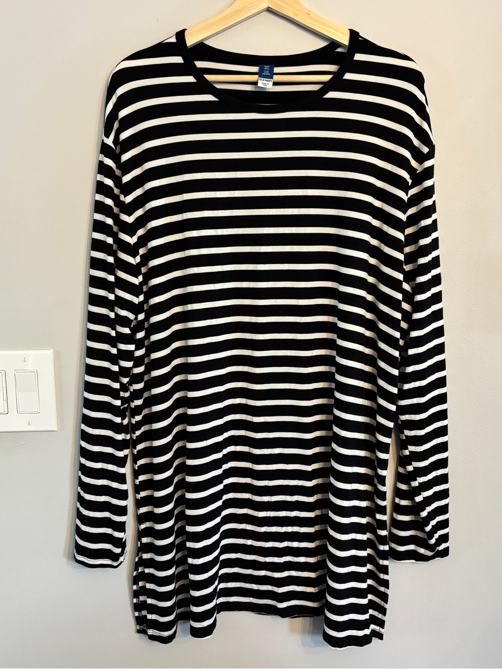 Old Navy Black & White Striped Long Sleeve Tee Size XXL Tall